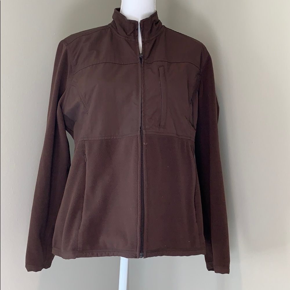 Tommy Hilfiger | Fleece & Nylon Zip Up Jacket | Brown | X-Large